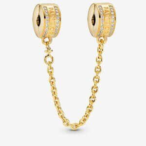 Pandora Pandora Logo Safety Chain Clip Charm